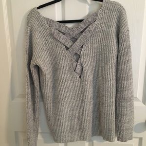 Cross back sweater